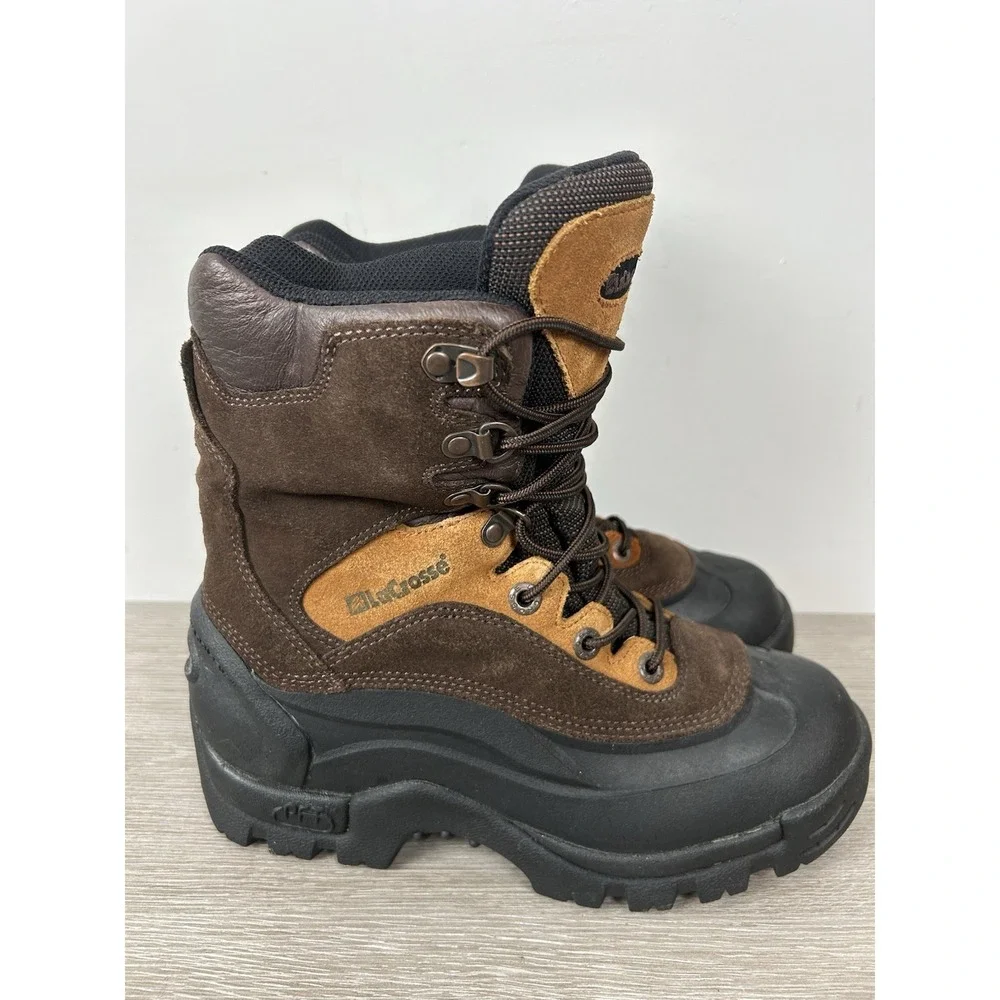 LaCrosse Thermolite Shoe Men's 7M Brown Leather Lace Up Outdoor Winter Boots